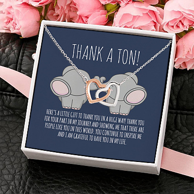 Thank A Ton You Continue To Inspire Me And I Grateful To Have You In My Life Interlocking Hearts Necklace