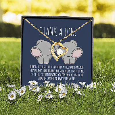Alternative view of Thank A Ton You Continue To Inspire Me And I Grateful To Have You In My Life Forever Love Necklace