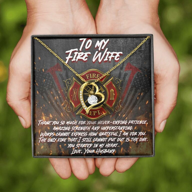 To My Fire Wife Thank You So Much for Your Never-Ending Patience Amazing Strength Forever Love Pendant Necklace