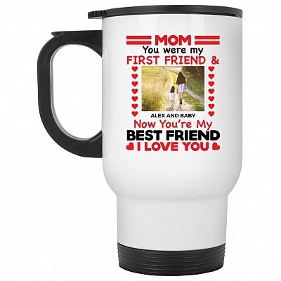 14 oz. White Travel Mug