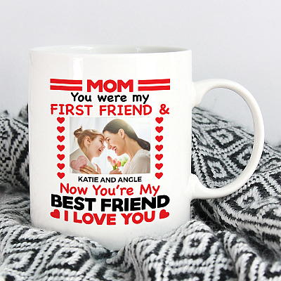 Alternative view of Personalized Photo Mom You Were My First Friend and Now You Are My Best Friend Ceramic Coffee Mug