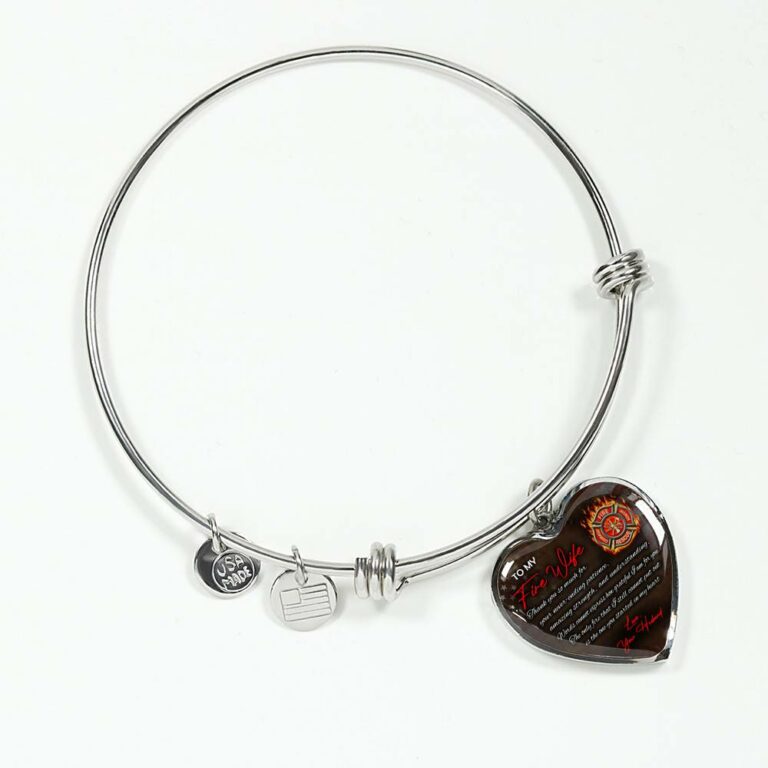 To My Fire Wife Thank You So Much For Your Never-Ending Patience Love Your Husband Heart Pendant Necklace