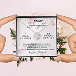 To My Daughter You Are Amazing I'll Always Be There Love Knot Necklace