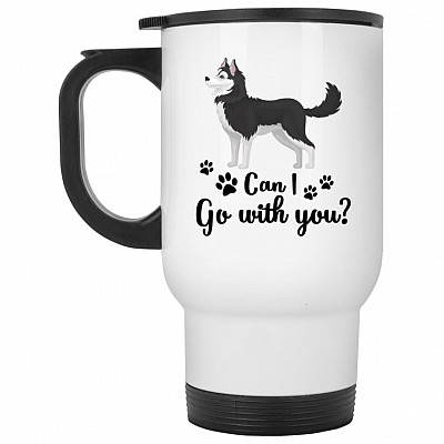 14 oz. White Travel Mug
