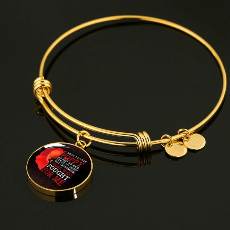 Veteran I Wear a Little Poppy as Red as Red Can Be to Show That I Remember Those Who Fought Circle Pendant Necklace