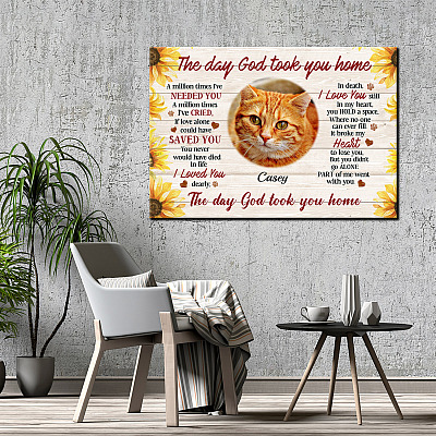 Alternative view of Personalized Photo The Day God Took You Home A Million Times I've Needed You Pet Memorial Framed Canvas