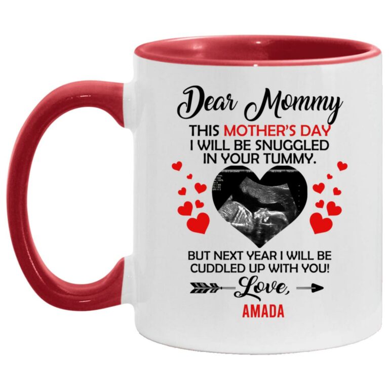 Personalized Photo Accent Mug, White/Red, 11 oz. Accent Mug
