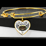 Personalized Photo I Will Carry You With Me Til' I See You Again Pet Memorial Luxury Heart Pendant Necklace - Heart Bangle