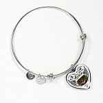 Personalized Photo I Will Carry You With Me Til' I See You Again Pet Memorial Luxury Heart Pendant Necklace - Heart Bangle