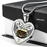 Personalized Photo I Will Carry You With Me Til' I See You Again Pet Memorial Luxury Heart Pendant Necklace - Heart Bangle