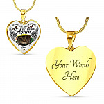 Personalized Photo I Will Carry You With Me Til' I See You Again Pet Memorial Luxury Heart Pendant Necklace - Heart Bangle