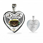 Personalized Photo I Will Carry You With Me Til' I See You Again Pet Memorial Luxury Heart Pendant Necklace - Heart Bangle