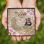 6VT. To My Wife You Are Braver Up SAMPLE DESIGN Interlocking Hearts Necklace