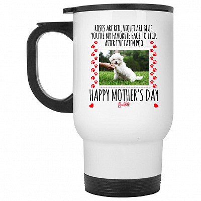 14 oz. White Travel Mug