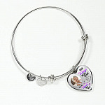 Personalized Photo Your Wings Were Ready But My Heart Was Not Butterfly Memorial Luxury Heart Pendant Necklace - Heart Bangle