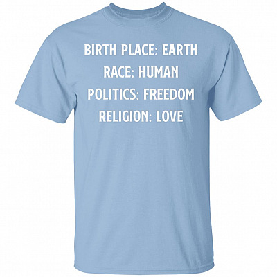 Birthplace Earth Shirt, Light Blue, Unisex T-Shirt