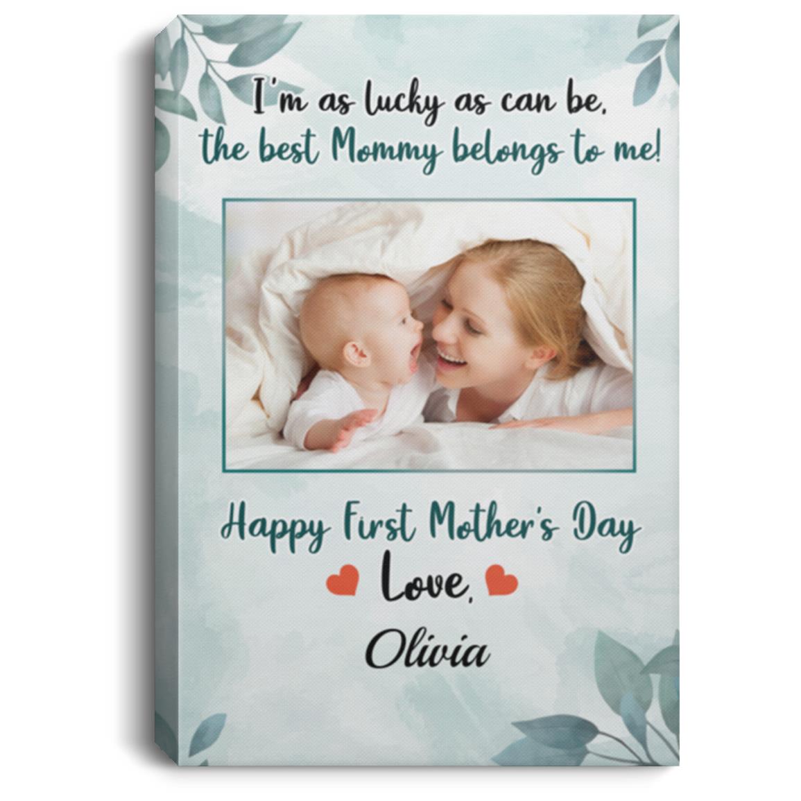 Personalized Custom Photo mother's day potrait, White, 0.75'' Framed Canvas Personalized Custom Photo mother's day potrait, White, 0.75'' Framed Canvas