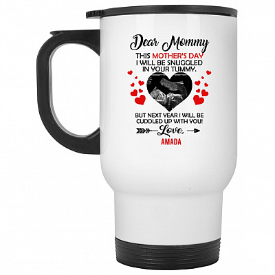 14 oz. White Travel Mug