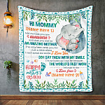 Personalized Hi Mommy Name Told Me That You Are Awesome Happy 1st Mother's Day Fleece Blanket - Sherpa Blanket