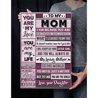 Alternative view of Daughter to My Mom I Am Because You Are so Much of Me Is Made From Framed Canvas - Unframed Poster