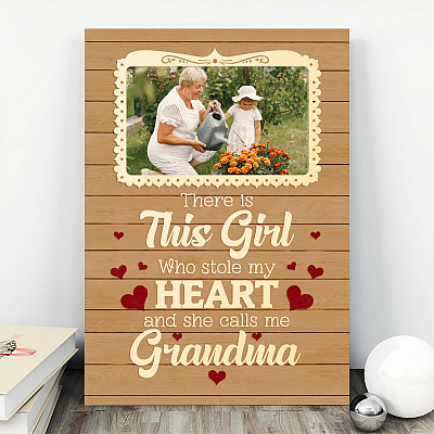 Alternative view of Custom Photo There Is This Girl Who Stole My Heart Wrapped Framed Canvas Prints - Unframed Poster