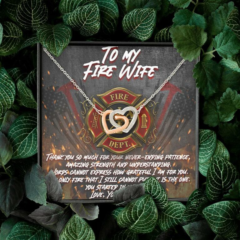 To My Fire Wife Thank You So Much for Your Never-Ending Patience Amazing Strength Infinty Heart Pendant Necklace