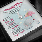 Elephant Daughter To My Amazing Mom I Am Because You Are So Much Of Me Alluring Beauty Pendant Necklace