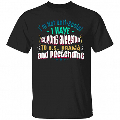 ANTI SOCIAL SHIRT, Black, Unisex T-Shirt