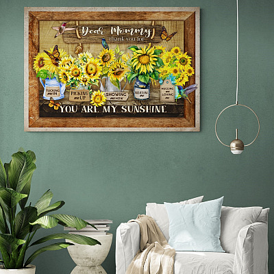 Alternative view of Dear Mommy Thank You For Tucking Me In Believing Me Hugging Me Loving Me Framed Canvas - Unframed Poster