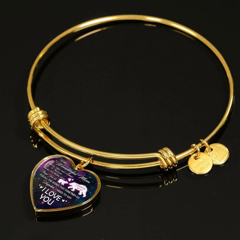 To My Wonderful Mom For All The Times I Forget To Thank You Mama Bear and Baby Heart Pendant Necklace