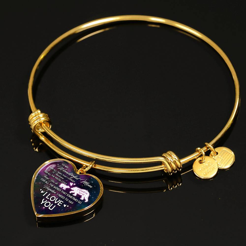 To My Wonderful Mom For All The Times I Forget To Thank You Mama Bear and Baby Heart Pendant Necklace To My Wonderful Mom For All The Times I Forget To Thank You Mama Bear and Baby Heart Pendant Necklace