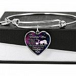 To My Wonderful Mom For All The Times I Forget To Thank You Mama Bear and Baby Heart Pendant Necklace