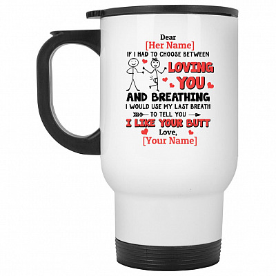 14 oz. White Travel Mug