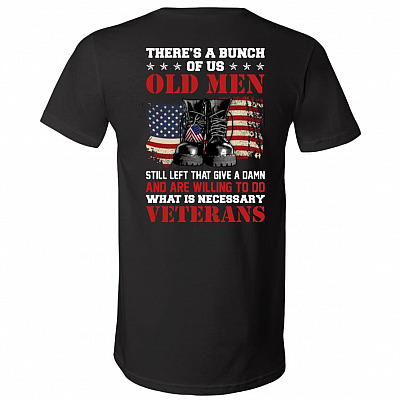 There's a Bunch of Us Old Men, Black, V-Neck T-Shirt