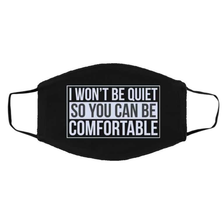 i wont mask, Black, Cloth Face Cover – Medium/Large