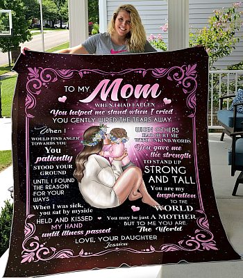 Alternative view of Personalized To My Mom You Are the World to Me Blanket - Gifts for Mom from Daughter Mink Sherpa Blanket