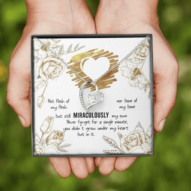 To My Bonus Daughter Not Flesh of My Flesh but Still Miraculously My Own Forever Love Pendant Necklace