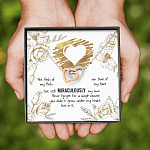 To My Bonus Daughter Not Flesh of My Flesh but Still Miraculously My Own Interlocking Hearts Pendant Necklace