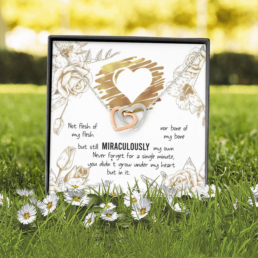 To My Bonus Daughter Not Flesh of My Flesh but Still Miraculously My Own Interlocking Hearts Pendant Necklace To My Bonus Daughter Not Flesh of My Flesh but Still Miraculously My Own Interlocking Hearts Pendant Necklace