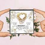To My Bonus Daughter Not Flesh of My Flesh but Still Miraculously My Own Interlocking Hearts Pendant Necklace