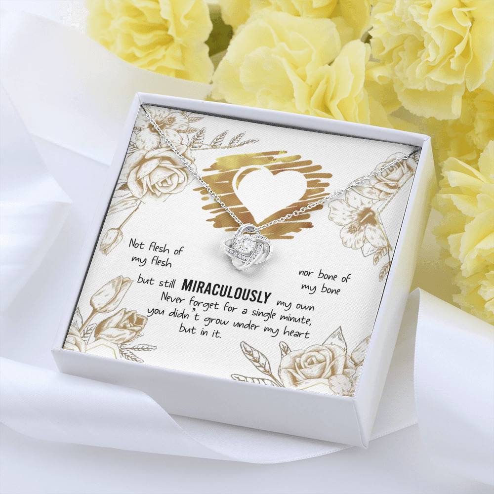 To My Bonus Daughter Not Flesh of My Flesh but Still Miraculously My Own Love Knot Pendant Necklace