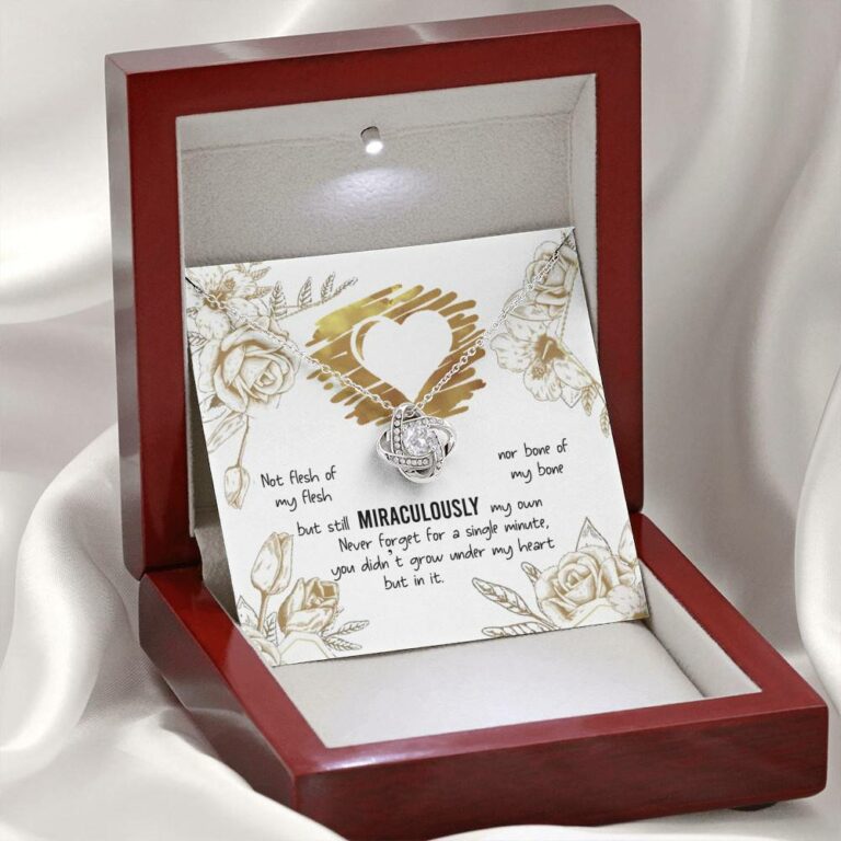 To My Bonus Daughter Not Flesh of My Flesh but Still Miraculously My Own Love Knot Pendant Necklace