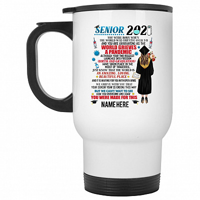 14 oz. White Travel Mug