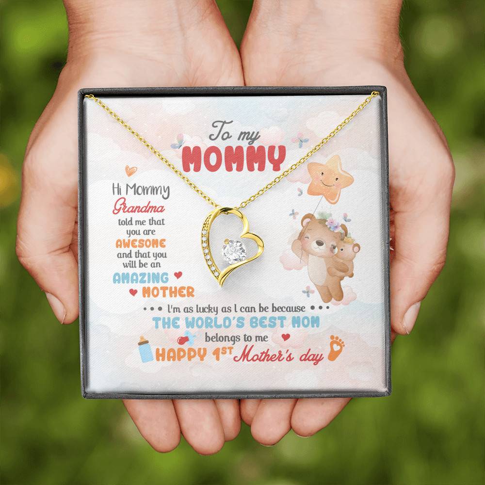 Hi Mommy Grandma Told Me That You Are Awesome You Will Be Amazing Mother Forever Love Pendant Necklace Hi Mommy Grandma Told Me That You Are Awesome You Will Be Amazing Mother Forever Love Pendant Necklace