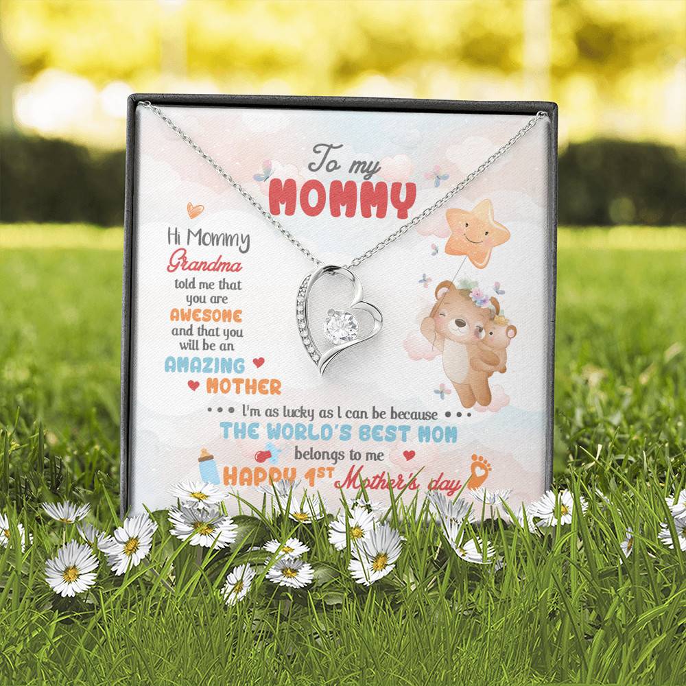 Hi Mommy Grandma Told Me That You Are Awesome You Will Be Amazing Mother Forever Love Pendant Necklace Hi Mommy Grandma Told Me That You Are Awesome You Will Be Amazing Mother Forever Love Pendant Necklace