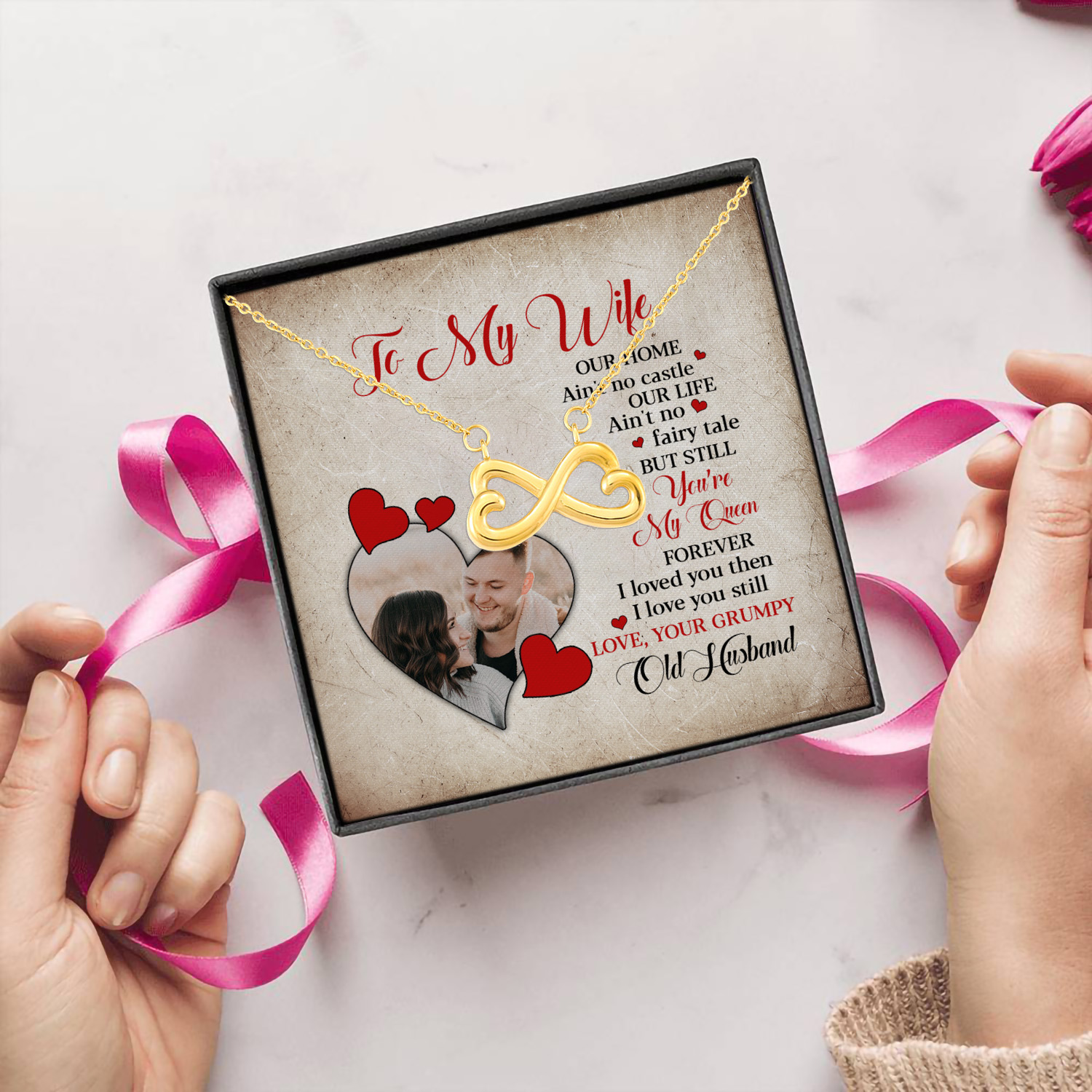 sample design Infinity Heart Necklace (Gold) 5