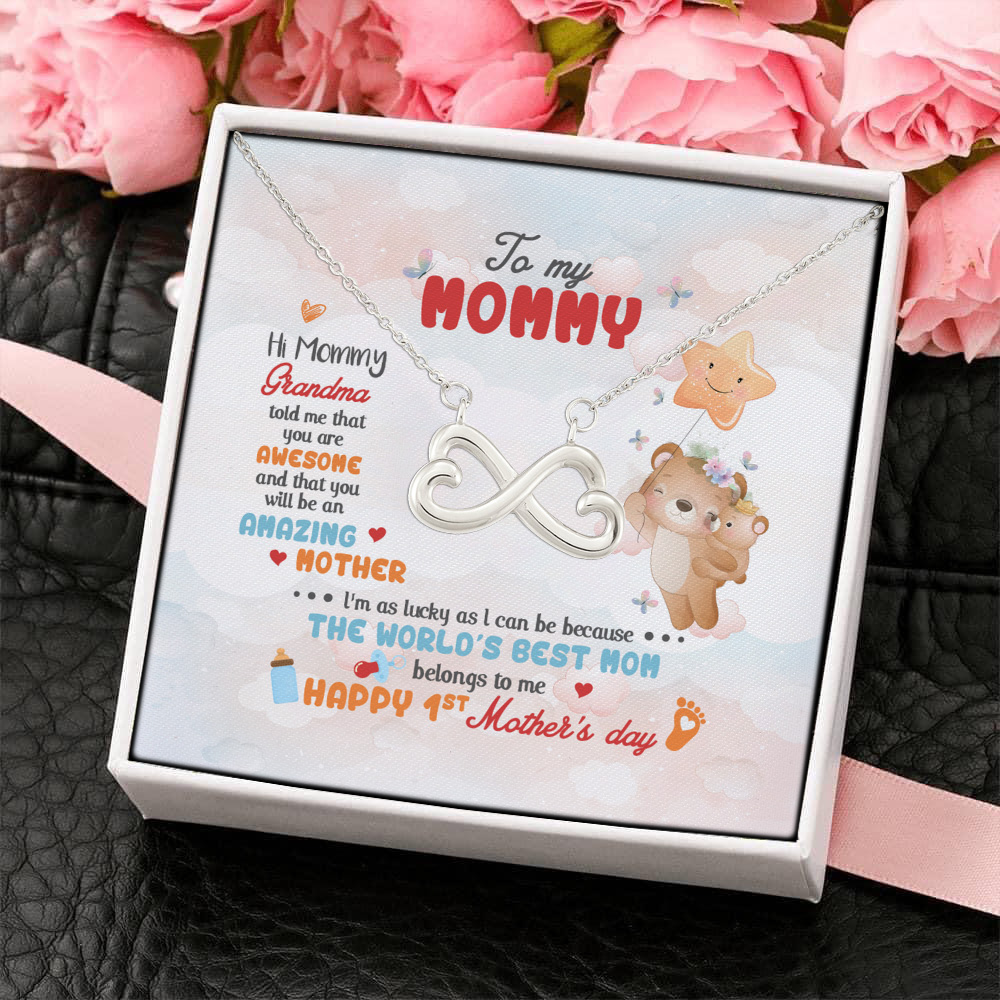 3LV. uu tien Grandma Told Me - Message Card (2) Infinity Heart Necklace (Silver) 4