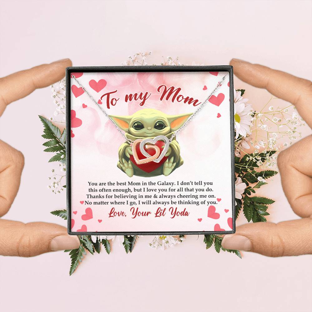 From Baby Yoda To My Mom You Are The Best Mom In The Galaxy Mother's Day Interlocking Hearts Pendant Necklace From Baby Yoda To My Mom You Are The Best Mom In The Galaxy Mother's Day Interlocking Hearts Pendant Necklace