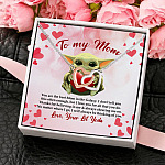 1VT. Yoda To My Mom You Are The Best Mom Interlocking Hearts Necklace 4