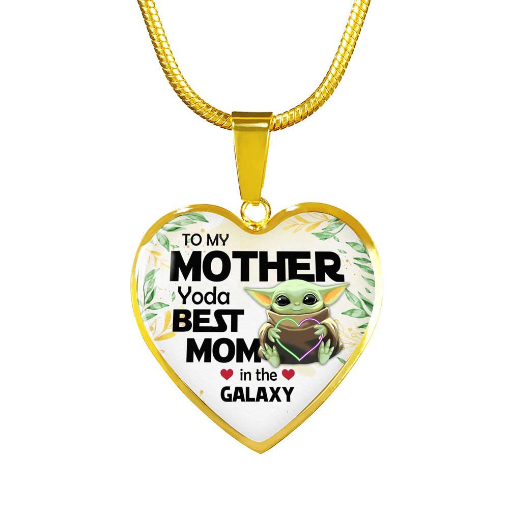 Baby Yoda To My Mother Yoda Best Mom In The Galaxy Happy Mother's Day Heart Pendant Necklace - Bangle Baby Yoda To My Mother Yoda Best Mom In The Galaxy Happy Mother's Day Heart Pendant Necklace - Bangle